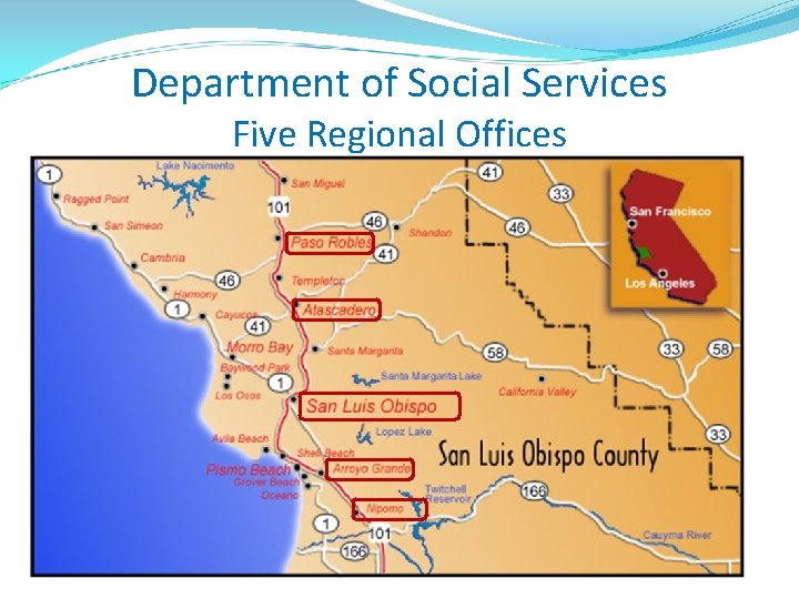 Department of Social Services Five Regional Offices 