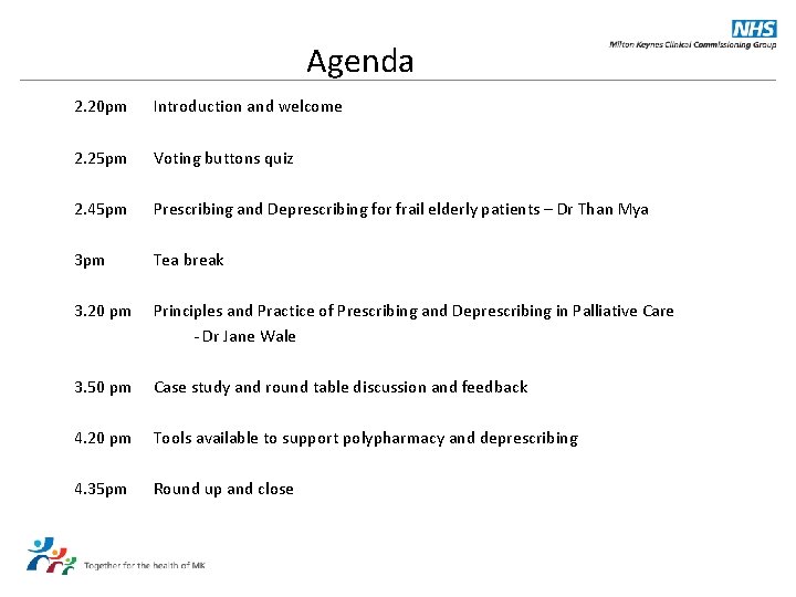 Agenda 2. 20 pm Introduction and welcome 2. 25 pm Voting buttons quiz 2.