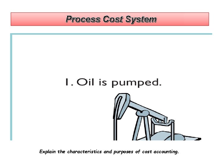 Process Cost System Explain the characteristics and purposes of cost accounting. 