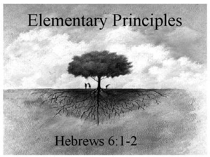 Elementary Principles Hebrews 6: 1 -2 
