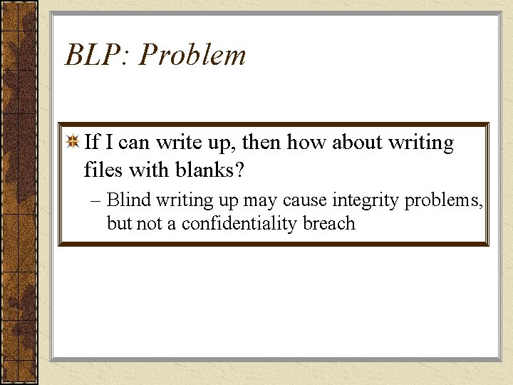 BLP: Problem If I can write up, then how about writing files with blanks?