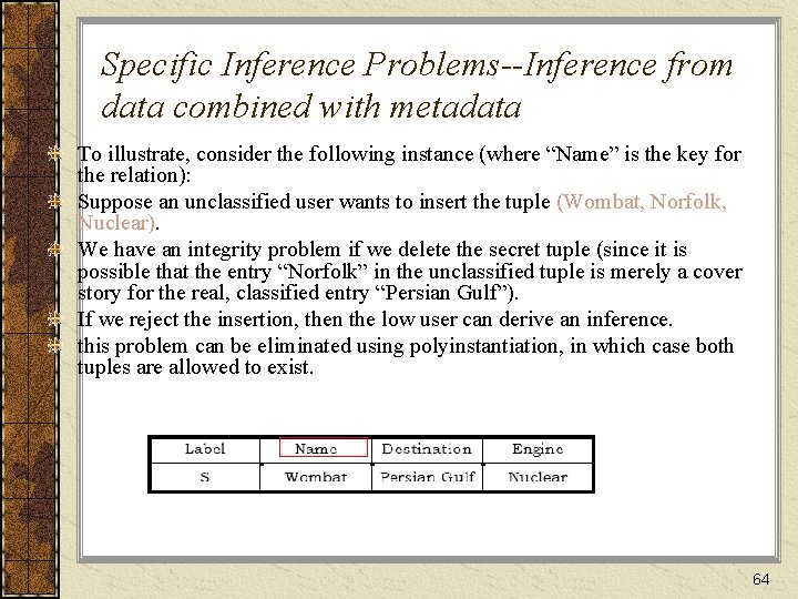 Specific Inference Problems--Inference from data combined with metadata To illustrate, consider the following instance