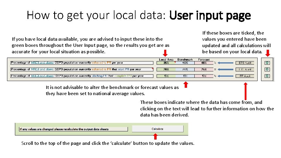 How to get your local data: User input page If you have local data