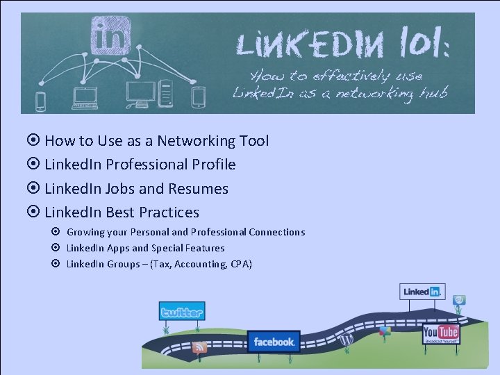 ¤ How to Use as a Networking Tool ¤ Linked. In Professional Profile ¤