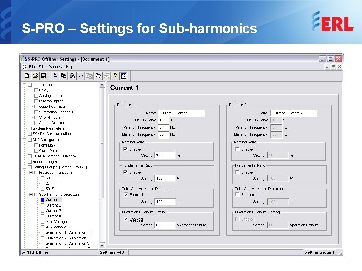 S-PRO – Settings for Sub-harmonics 