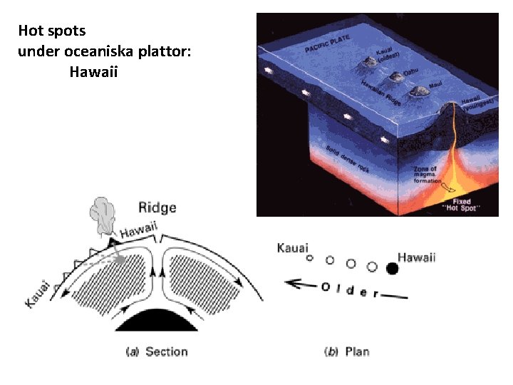 Hot spots under oceaniska plattor: Hawaii 