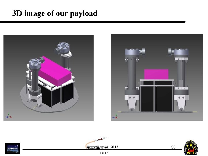 3 D image of our payload 2013 CDR 30 