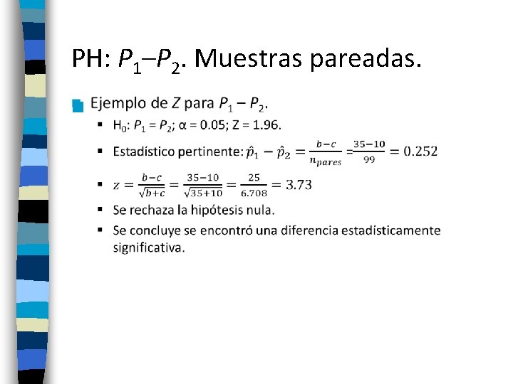 PH: P 1–P 2. Muestras pareadas. n 