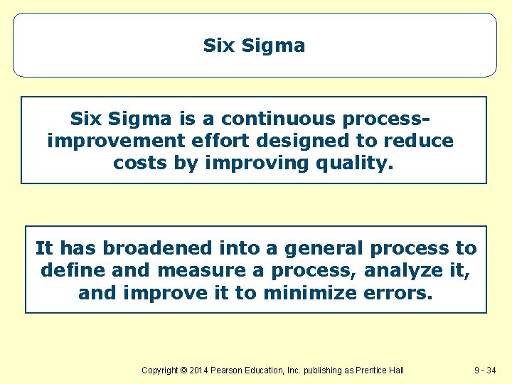 Six Sigma is a continuous processimprovement effort designed to reduce costs by improving quality.