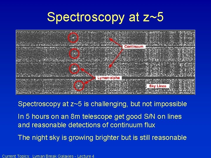 Spectroscopy at z~5 is challenging, but not impossible In 5 hours on an 8