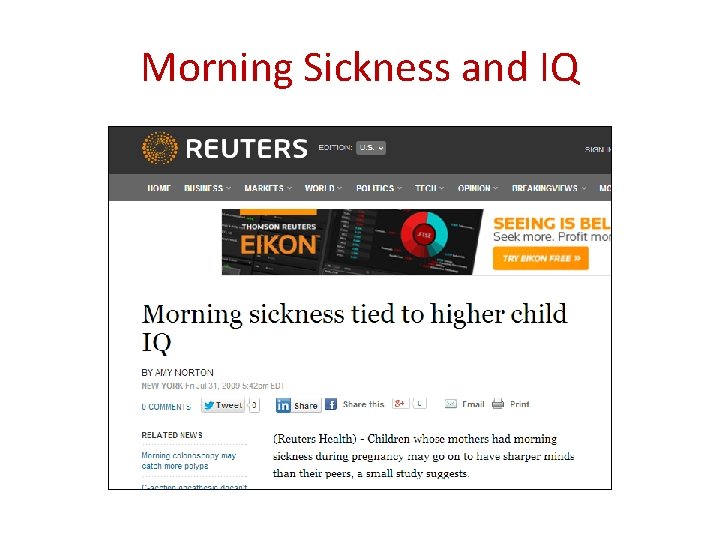 Morning Sickness and IQ 