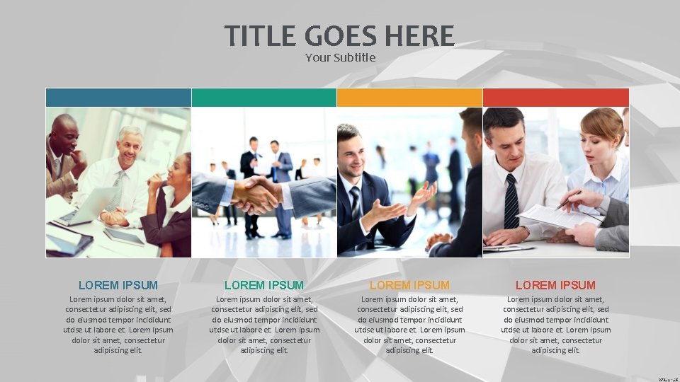 TITLE GOES HERE Your Subtitle LOREM IPSUM Lorem ipsum dolor sit amet, consectetur adipiscing