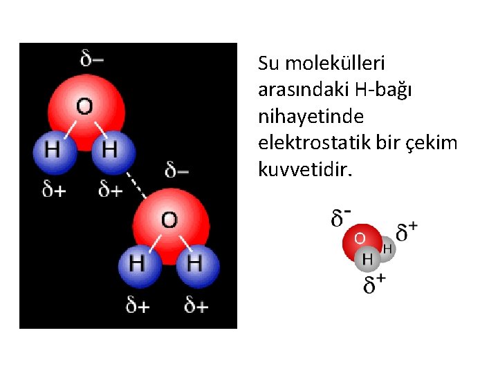 Su molekülleri arasındaki H-bağı nihayetinde elektrostatik bir çekim kuvvetidir. 