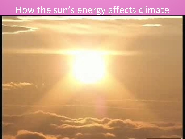 How the sun’s energy affects climate 