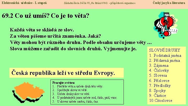 Elektronická učebnice - I. stupeň Základní škola Děčín VI, Na Stráni 879/2 – příspěvková