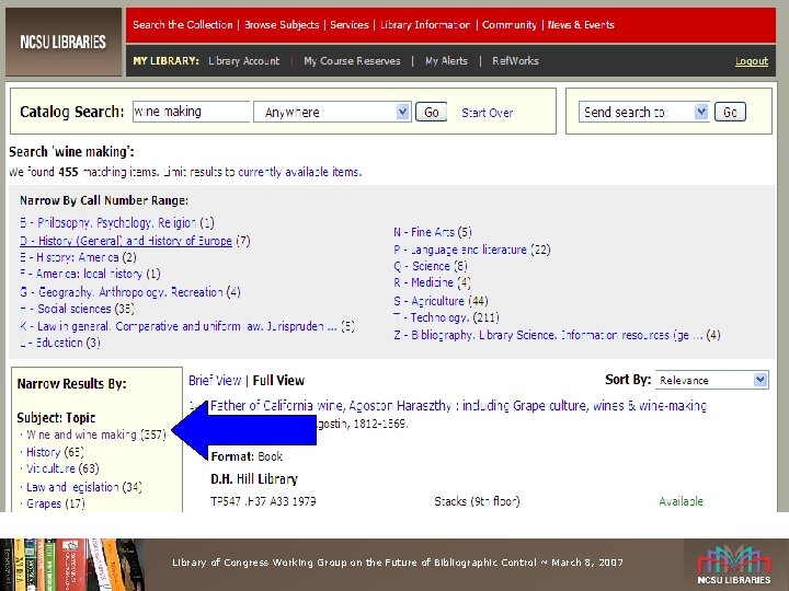 Library of Congress Working Group on the Future of Bibliographic Control ~ March 8,