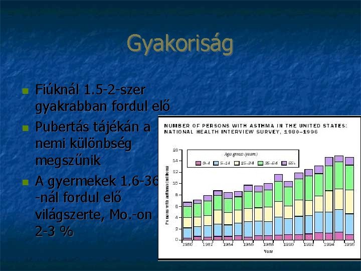 Gyakoriság Fiúknál 1. 5 -2 -szer gyakrabban fordul elő Pubertás tájékán a nemi különbség