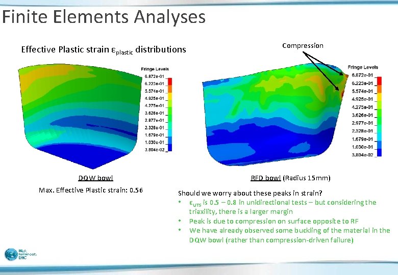 Finite Elements Analyses Effective Plastic strain εplastic distributions DQW bowl Max. Effective Plastic strain: