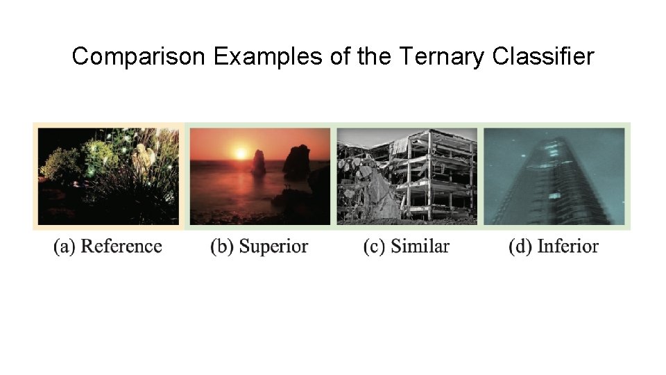 Comparison Examples of the Ternary Classifier 