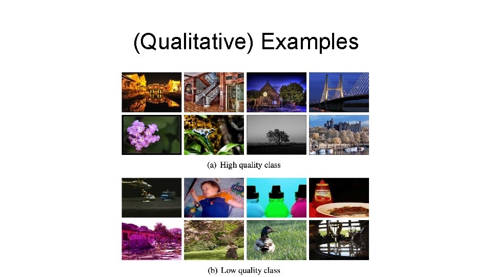 (Qualitative) Examples 