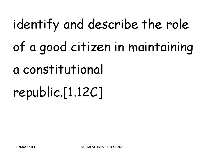 identify and describe the role of a good citizen in maintaining a constitutional republic.