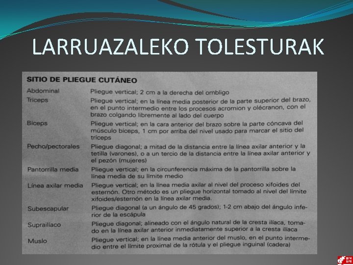 LARRUAZALEKO TOLESTURAK 