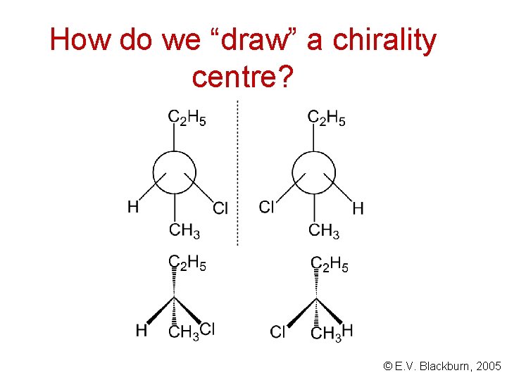 How do we “draw” a chirality centre? © E. V. Blackburn, 2005 