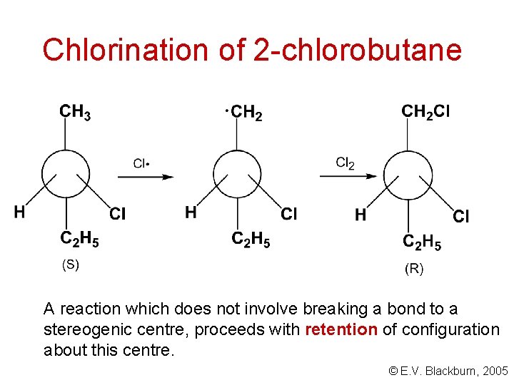 Chlorination of 2 -chlorobutane A reaction which does not involve breaking a bond to