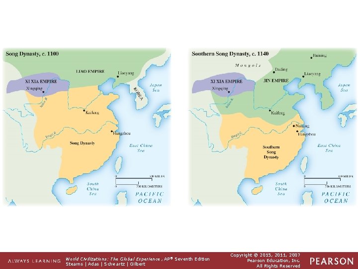 Map 13. 3 China in the Song and Southern Song Dynastic Periods A comparison
