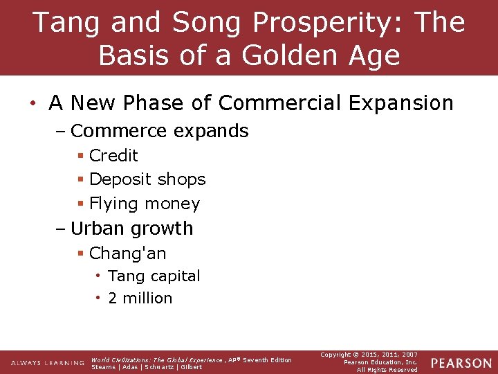 Tang and Song Prosperity: The Basis of a Golden Age • A New Phase