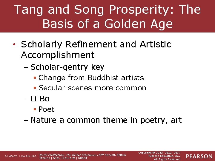 Tang and Song Prosperity: The Basis of a Golden Age • Scholarly Refinement and