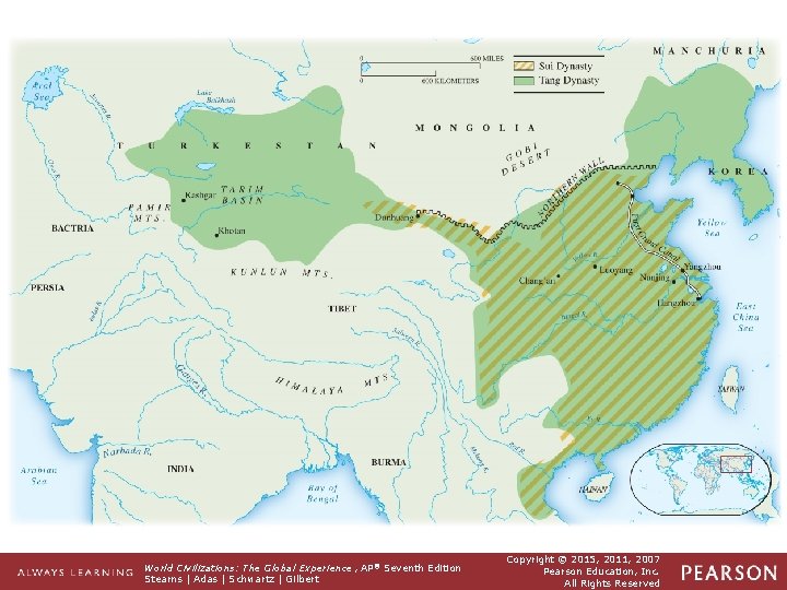 Map 13. 2 The Sui Dynasty and the Tang Dynasty The short-lived Sui dynasty