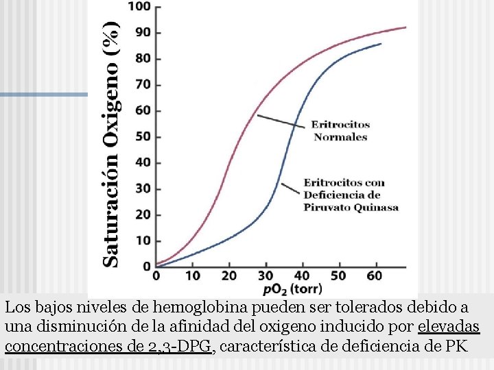 Los bajos niveles de hemoglobina pueden ser tolerados debido a una disminución de la