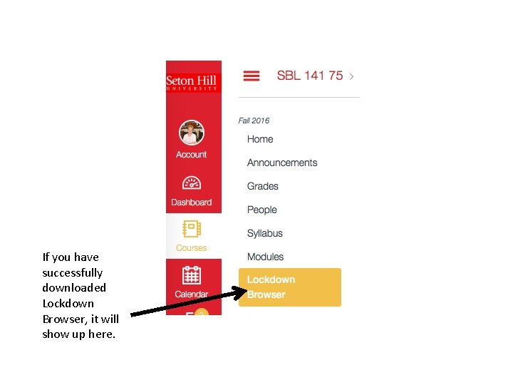 If you have successfully downloaded Lockdown Browser, it will show up here. 