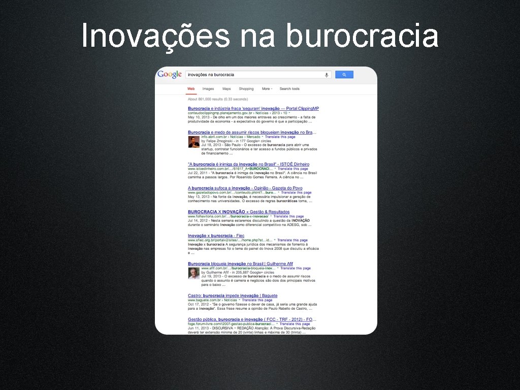 Inovações na burocracia 