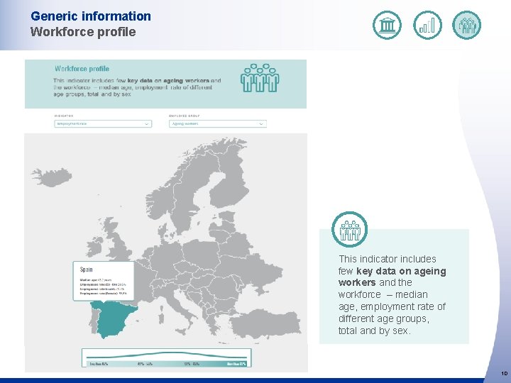 Generic information Workforce profile This indicator includes few key data on ageing workers and