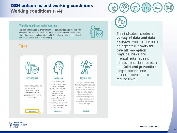 OSH outcomes and working conditions Working conditions (1/4) This indicator includes a variety of
