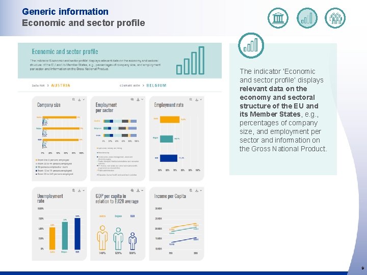 Generic information Economic and sector profile The indicator ‘Economic and sector profile’ displays relevant