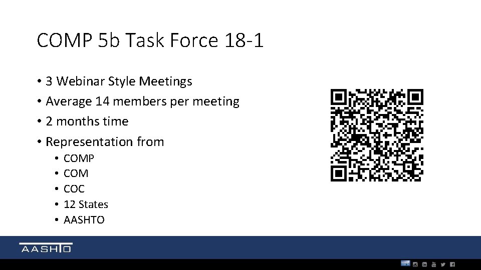 COMP 5 b Task Force 18 -1 • 3 Webinar Style Meetings • Average