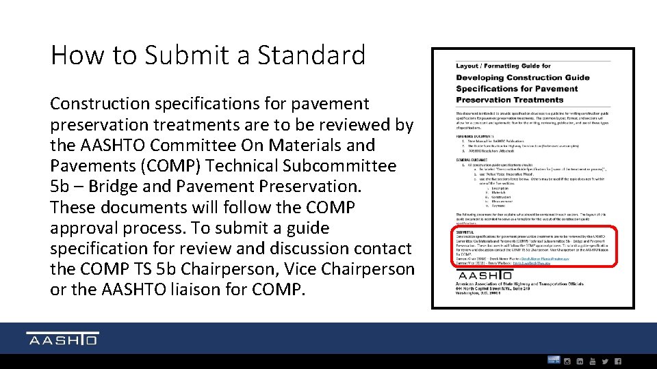 How to Submit a Standard Construction specifications for pavement preservation treatments are to be