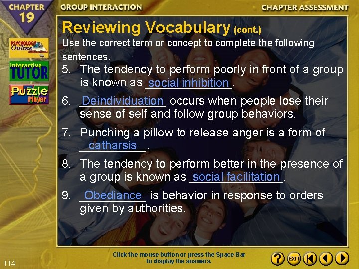 Reviewing Vocabulary (cont. ) Use the correct term or concept to complete the following