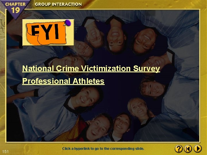National Crime Victimization Survey Professional Athletes 151 Click a hyperlink to go to the