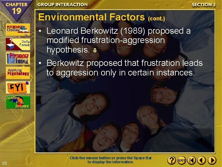 Environmental Factors (cont. ) • Leonard Berkowitz (1989) proposed a modified frustration-aggression hypothesis. •