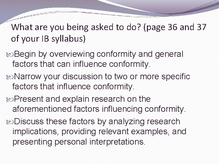 What are you being asked to do? (page 36 and 37 of your IB