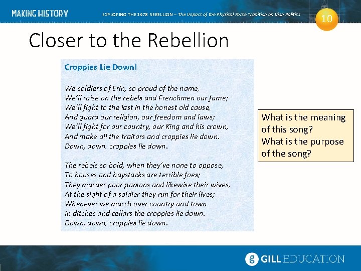EXPLORING THE 1978 REBELLION – The Impact of the Physical Force Tradition on Irish