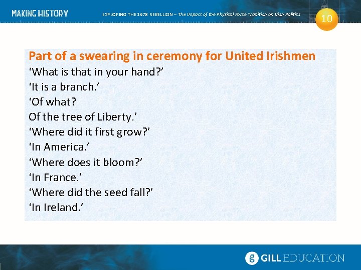 EXPLORING THE 1978 REBELLION – The Impact of the Physical Force Tradition on Irish