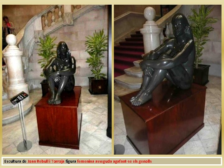 Escultura de Joan Rebull i Torroja figura femenina asseguda agafant-se els genolls 