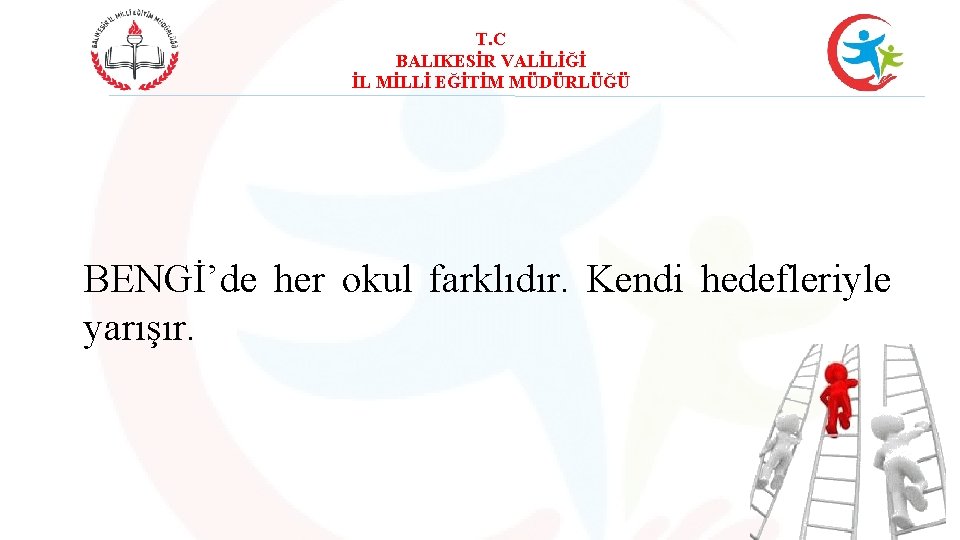 T. C BALIKESİR VALİLİĞİ İL MİLLİ EĞİTİM MÜDÜRLÜĞÜ BENGİ’de her okul farklıdır. Kendi hedefleriyle