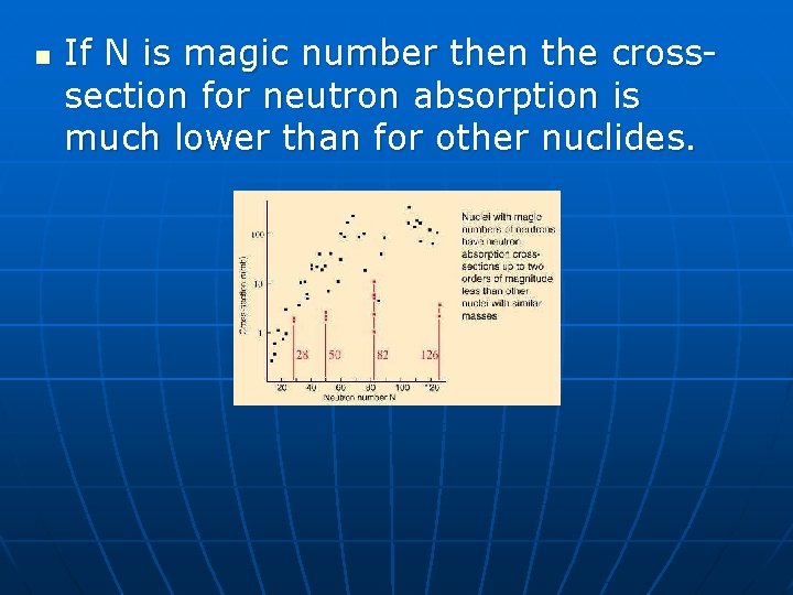 n If N is magic number then the crosssection for neutron absorption is much