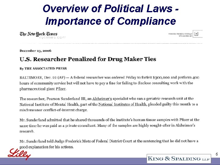 Overview of Political Laws Importance of Compliance 6 